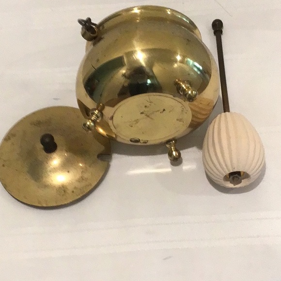 Vintage Brass incense burner fire starter smudge pot honey pot used good cond. - Picture 3 of 6